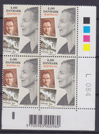 Denmark 2001 Mi. 1287, 4.00 Kr Internationale Briefmarkenausstellung HAFNIA '01 4-Block 'L 084' Marginal Number, MNH** - Blocchi & Foglietti