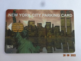 CARTE A PUCE PARKING SMARTCARD SMART CARD TARJETTA CARTE STATIONNEMENT ETATS-UNIS NEW-YORK CITY 20 $ VARIANTE SUR PUCE - [2] Chip Cards