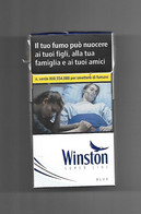 Tabacco Pacchetto Di Sigarette Italia - Winston Blue Super Line Da 20 Pezzi N.2 (vuoto) - Etuis à Cigarettes Vides