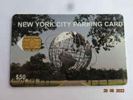 CARTE A PUCE PARKING SMARTCARD SMART CARD TARJETTA CARTE STATIONNEMENT ETATS-UNIS NEW-YORK CITY 50 $ VARIANTE SUR PUCE - Schede A Pulce