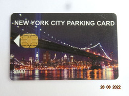 CARTE A PUCE PARKING SMARTCARD SMART CARD TARJETTA CARTE STATIONNEMENT ETATS-UNIS NEW-YORK CITY 100 $ VARIANTE SUR PUCE - [2] Chipkarten