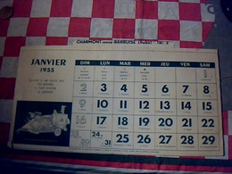 Vieux Papier Calendrier De 1955 C. Puzenat Matériel Agricole à Charmont Sous Barbuise ( Aube ) - Grand Format : 1941-60