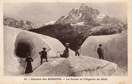 GLACIERS DES BOSSONS, LA GROTTE DE L AIGUILLE DU MIDI, PERSONAGES REF 3340 - Alpinisme