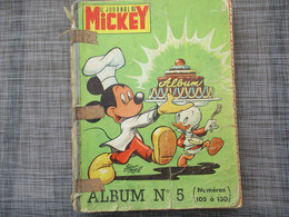 LE JOURNAL DE MICKEY ALBUM N° 5 N°105 A 130  LA COUVERTURE EST EN TRES MAUVAIS ETAT - Journal De Mickey