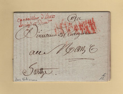 Franchise Conseiller D Etat Enregistrement Et Domaines - An 12 - Bois Nationaux - Sarthe - 1801-1848: Précurseurs XIX