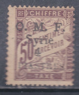 Syrie Taxe N° 8  X Partie De Série Timbres-taxe De France Surchargés, 4 Pi Sur 50 C. Lilas  Trace De Charnière Sinon TB - Strafport