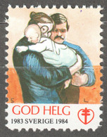 BABY Child MOTHER FATHER 1983 1984 SWEDEN TBC Tuberculosis Charity Label Vignette Cinderella JUL God Helg MNH - Puppets