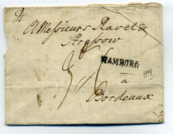 Ville Libre De HAMBOURG ( HAMBURG) / Juillet 1798 / Pour Bordeaux / Double Cachet De Cire / Allemagne - 1701-1800: Vorläufer XVIII