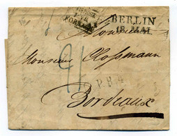 Lettre De BERLIN + %arque D'entrée PRUSSE PAR FORBACH + CPR4 / 1826 - 1801-1848: Précurseurs XIX