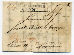 Lettre De HERRNHUTH  6 Nov 1836 / Allemagne / A Destination De Londres /  Franco Jusqu'à Trieste / Abraham Durningen - 1801-1848: Precursors XIX
