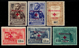 ! ! Portugal - 1929 Camoes Franchise Red Cross (Complete Set) - Af. PF 17 To 22 - MH - Ongebruikt