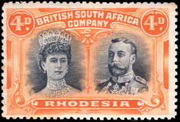 Rhodesia 1910-13 4d Black And Orange Lightly Mounted Mint. - Nyassaland (1907-1953)