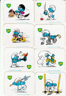 PEYO. Les Schtroumps. RARE Série De 8 Autocollants PUB BP. 1980 By Peyo/SEPP BRUSSELS. Collection ! - Adesivi