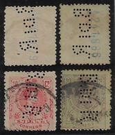 Spain 2 Stamp With Perfin B.DIR. By Banco Di Roma Italia Bank Of Rome Italy From Tarragona Lochung Perfore - Gebraucht
