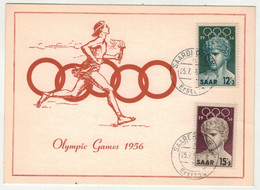 Sarre // Carte Des Jeux Olympiques De 1956 - Brieven En Documenten