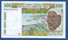 WEST AFRICAN STATES - BENIN - P.210Bn – 500 FRANCS 2002 UNC, Serie B 02015877507 - West African States