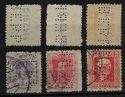 Spain 3 Stamp With Perfin BERP By Banco Español Del Rio De La Plata bank From La Coruña Lochung Perfore - Altri
