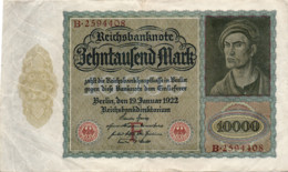 GERMANIA  10000 MARK 1922   Wor:P-70, Ros:R-68a  VF+XF - 10000 Mark