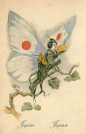 Papillon Humanisé * CPA Illustrateur * Femme Japon Japan Japonaise * Butterfly Papillons * WW1 Guerre 14/18 War - Schmetterlinge