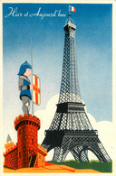 Paris , La Tour Eiffel * CPA Illustrateur Publicitaire Ancienne Cirage LION NOIR - Eiffeltoren