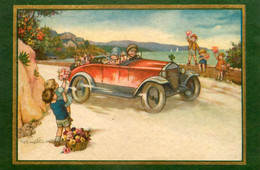 V. CASTELLI * CPA Illustrateur Italien Italie Castelli * Enfant Automobile Ancienne Voiture - Castelli