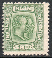 ISLANDIA – ICELAND Sello Nuevo Sin Goma REYES FREDERIK 8° Y CHRISTIAN 9° Año 1907 – Valorizado En Catálogo U$S 95.00 - Unused Stamps