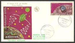 FRENCH POLYNESIA 1962 TELSTAR TV SATELLITE COMMUNICATIONS FIRST DAY COVER FDC - Covers & Documents