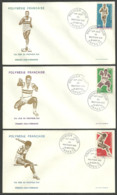 FRENCH POLYNESIA 1969 PACIFIC GAMES SPORTS ATHLETICS FIRST DAY COVERS FDC - Cartas & Documentos