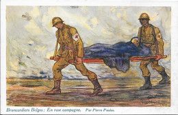 Brancardiers Belge -En Rase Campagne Par P. Paulus -Publiée Au Bénéfice De L'œuvre ASILES DES SOLDATS INVALIDES BELGE - Croix-Rouge