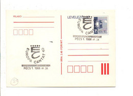 ROUMANIE 1988 EUROPA CANTAT à PECS - Postmark Collection