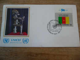 (6) UNITED NATIONS -ONU - NAZIONI UNITE - NATIONS UNIES * FDC 1980 * UNICEF FLAG CAMEROON. - Storia Postale