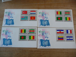 (6) UNITED NATIONS -ONU - NAZIONI UNITE - NATIONS UNIES * 4 FDC's 1980 * FLAG SEE SCAN - Cartas