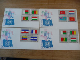 (6) UNITED NATIONS -ONU - NAZIONI UNITE - NATIONS UNIES * 4 FDC's 1980 * FLAG SEE SCAN - Brieven En Documenten