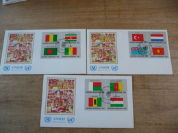 (6) UNITED NATIONS -ONU - NAZIONI UNITE - NATIONS UNIES * 3 FDC's 1980 * FLAG SEE SCAN - Covers & Documents