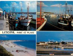 Lesconil * Port Et Plage * Souvenir De La Commune * CP 3 Vues - Lesconil