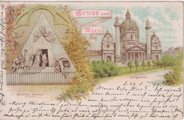AUSTRIA  - Gruss Aus WEIN. Herzlichen - 1897 Chromo With Illustrations.  Undiided Rear And Good Postmark - Saluti Da.../ Gruss Aus...