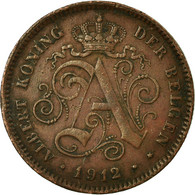 Monnaie, Belgique, Albert I, 2 Centimes, 1912, TB+, Cuivre, KM:65 - 2 Centimes