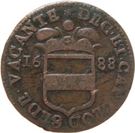 LaZooRo: Bishopric Liege 1 Liard 1688 VF Sede Vacante - Andere & Zonder Classificatie