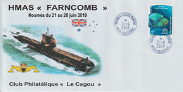 14449  SOUS MARIN HMAS "FARNCOMB" à NOUMEA Juin 2019 - NOUMEA DUCOS CENTRE - Lettres & Documents