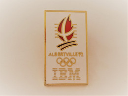 PINS JEUX OLYMPIQUES ALBERTVILLE 92 IBM / Doré / 33NAT - Jeux Olympiques