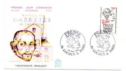 FDC--1981 -- Presse   ( Théophraste Renaudot ).....cachet   LOUDUN -86  &  PARIS - 75..........à Saisir - 1980-1989