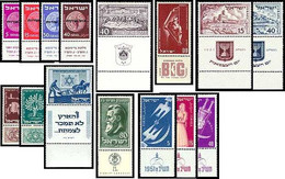 Israel 1951 Complete Year MNH With Full Tab - Unused Stamps (with Tabs)