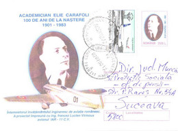 Romania:Academian Elie Carafoli, Airplane IAR-11, 2001 - Storia Postale