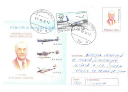 Romania:Aviator Radu Manicatide, Airplanes IAR 813, IAR 818-H, IAR 823, 2002 - Covers & Documents