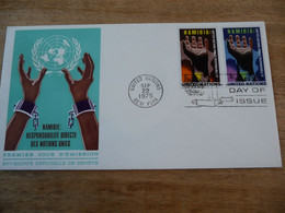 (6) UNITED NATIONS -ONU - NAZIONI UNITE - NATIONS UNIES *  FDC 1975 * Namibia - Hand Front Of Map - Briefe U. Dokumente