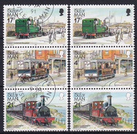 NotizenMiNr. 360, 457-458 Großbritannien - Isle Of Man1991 Straßenbahnen Und Eisenbahnen Postfrisch/MNH/** + Gestempelt - Isle Of Man
