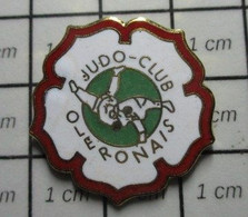 2819 Pin's Pins / Beau Et Rare / THEME SPORTS /  JUDO CLUB OLERONAIS FLEUR CERISIER - Judo