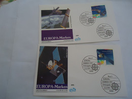 GERMANY  COVER  2 FDC EUROPA 1991 SPACE - Autres & Non Classés