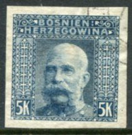BOSNIA & HERZEGOVINA 1906 5 Kr. Imperforate Used  Michel 44U, SG 201C - Bosnie-Herzegovine