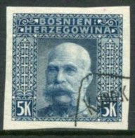 BOSNIA & HERZEGOVINA 1906 5 Kr. Imperforate Used  Michel 44U, SG 201C - Bosnie-Herzegovine